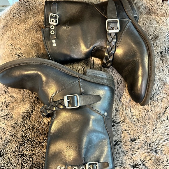 Golden Goose GGDB Deluxe Black Biker Boots With Braided Buckle, Size 40 - Picture 9 of 13